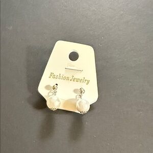 Elegant Silver Pearl Drop Earrings